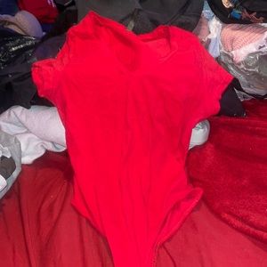 red bodysuit